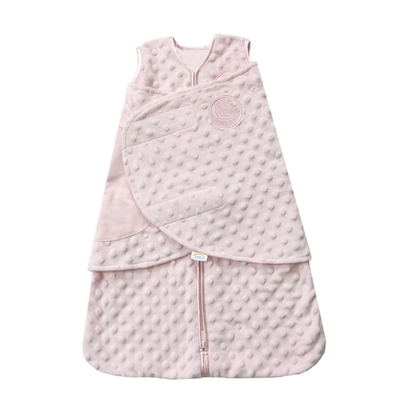 HALO 3 Way Adjustable Sleepsack Swaddle Velboa Pink Plush NB 0-3 Months 6-12 lbs - Picture 1 of 13
